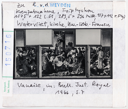 Vorschaubild Rogier van der Weyden (Kopie nach): Kreuzabnahme, Triptychon. Watervliet, Liebfrauenkirche 